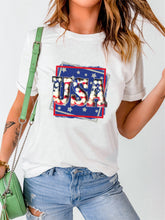 T-Shirt mit Rundhalsausschnitt und amerikanischem Monogramm-Print